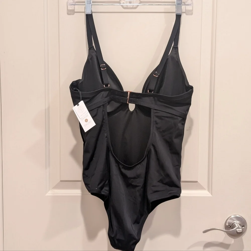 Shade & Shore Black Underwire One-Piece Swimsuit 36DD - Picture 4 of 7